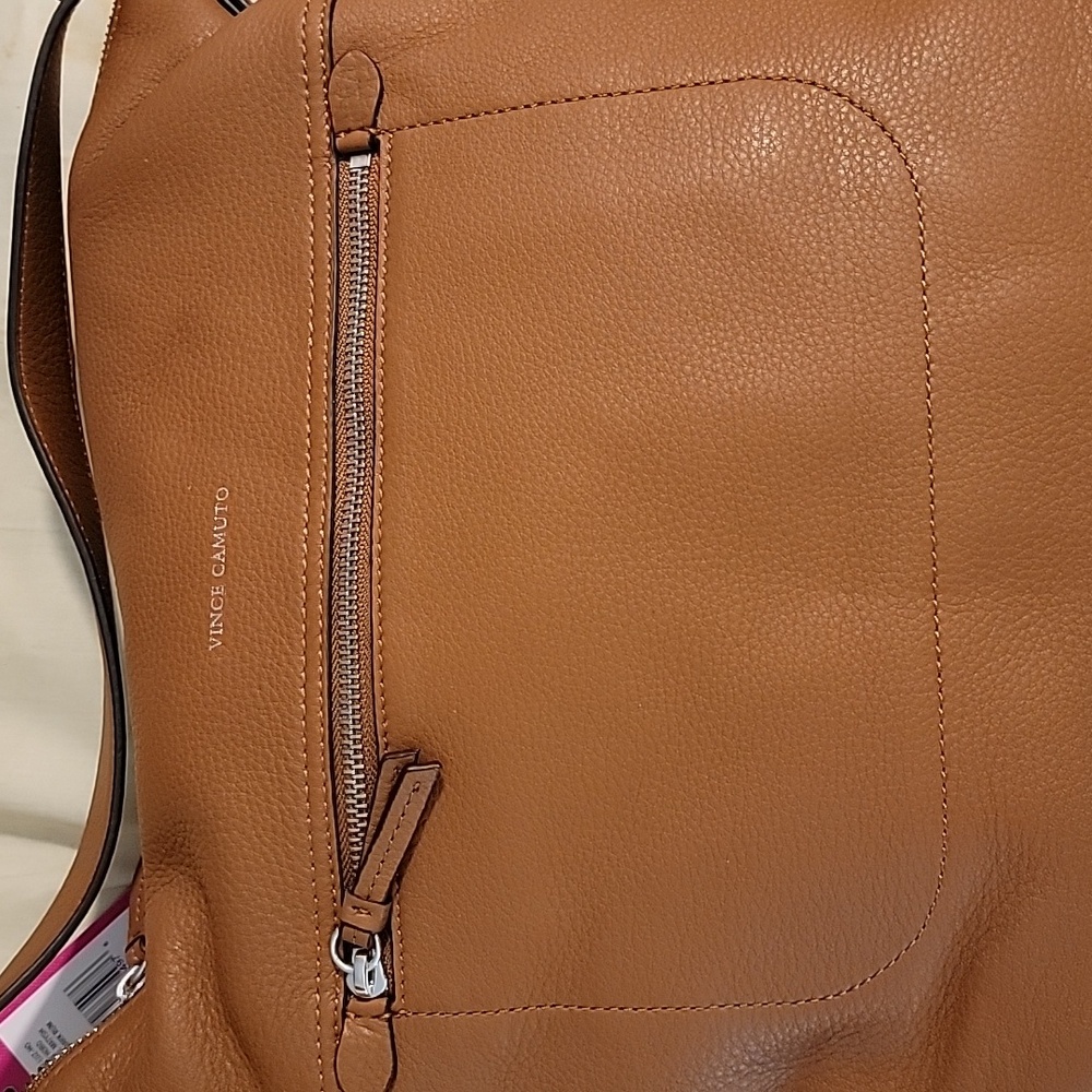 NWT leather Vince Camuto handbag 12 in (L) 11 in (H) 3 in (W) Carmel tan (color) - Picture 5 of 5